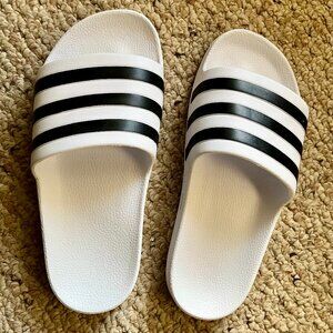 Adidas Adilette Aqua Slide - Black/White (Striped) | NWOT